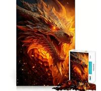 Puzzle de 1000 pièces Dragon de Feu Étincelant pour Adolescents Stimule la mémoire, réduit Le Stress, découpe de qualité supérieure, Cadeau précieux 38x52cm