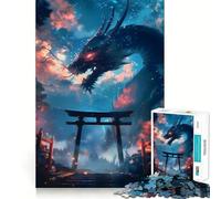 Puzzle de 1000 pièces Dragon de la Porte Torii Mythique pour Adolescents Développement de la mémoire, Assemblage sans Stress, Cadeau touchant (50x75cm)
