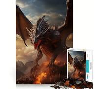 Puzzle de 1000 pièces Dragon de l'enfer (38x52cm) Un Jeu de réflexion Stimulant et Un Passe-Temps Fascinant pour Les Moments de détente