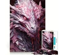 Puzzle de 1000 pièces Dragon Diamant Rose pour Adultes, Puzzle Relaxant et apaisant, Image à Assembler, Cadeau de Noël (50x75cm)