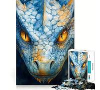 Puzzle de 1000 pièces Dragon Fantastique Bleu,pièces Bien ajustées,Jouet créatif et Amusant,Moments de détente et de Plaisir,Cadeau de décoration d'anniversaire (38x26cm)