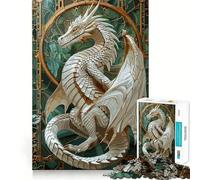 Puzzle de 1000 pièces Dragon Fantastique Magique pour Adolescents Jeu de société Cadeau Unique Assemblage Solide Idéal pour Jouer à la Maison 50x75cm