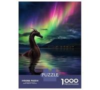 Puzzle De 1000 Pièces Dragon in Aurora Borealis Puzzles pour Adultes - Anti-Stress - Interaction Parent-Enfant - Cadeaux d'anniversaire Et De Noël Uniques 38x26cm/1000pcs