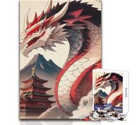 Puzzle de 1000 pièces Dragon Japonais pour Adultes - Apprentissage ludique et activité Cognitive pour de joyeuses Surprises - Dimensions:38x26cm