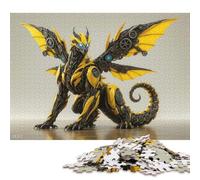 Puzzle de 1000 pièces - Dragon mécanique et luciole - Puzzle carré pour Adultes - Plateau en Bois - Jeu de défi Unique - 1000 pièces (75 x 50 cm)