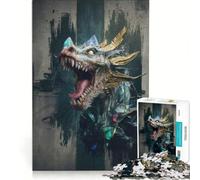 Puzzle de 1000 pièces Dragon Mort, Jouet à Monter soi-même, défi Difficile, avec des pièces de Formes aléatoires Parfaitement emboîtables 38x52cm