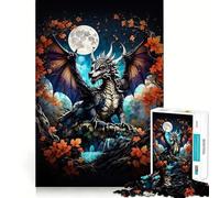 Puzzle de 1000 pièces Dragon Mystique pour Adolescents Développement de la mémoire Conception Anti-Stress Cadeau touchant (38x52cm)