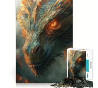 Puzzle de 1000 pièces Dragon Mystique pour Adolescents Jouet Intelligent et Amusant Illustration découpée avec précision Objet de Collection (38x52cm)