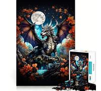 Puzzle de 1000 pièces Dragon Mystique pour Adolescents Jouet Intelligent et Amusant Illustration découpée avec précision Objet de Collection (38x26cm)