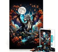 Puzzle de 1000 pièces Dragon Mystique pour Adolescents Stimule la mémoire, Anti-Stress, décoration Murale à Bords Nets (50x75cm)