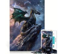 Puzzle de 1000 pièces Dragon Mystique sur Rocher pour Adolescents, Jeu de logique Solide, Divertissement partagé, Bords Nets, Joli Cadeau (38x52cm)