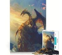 Puzzle de 1000 pièces Dragon Mystique sur Une Falaise pour Adolescents, idéal pour renforcer la mémoire, se détendre à la Maison, Bords Nets, Cadeau précieux (50x75cm)