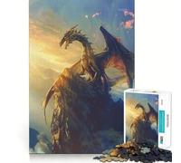Puzzle de 1000 pièces Dragon Mystique sur Une Falaise pour Adolescents Un Jeu intellectuel Stimulant, Un Moment de Partage et de qualité, Un Cadeau mémorable (38x52cm)