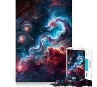 Puzzle de 1000 pièces Dragon Nébuleuse Wyrm pour Adultes, Jeu de réflexion Anti-anxiété, Bords précis, Cadeau attentionné (38x26cm)