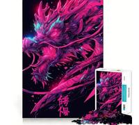 Puzzle de 1000 pièces Dragon néon pour Adolescents, Jeu de logique mentale, Anti-anxiété, découpe Ferme, Cadeau d'anniversaire (38x52cm)