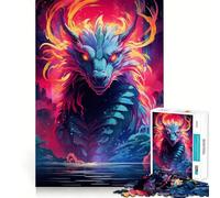 Puzzle de 1000 pièces Dragon Néon pour Adultes Jeu de réflexion et de complicité Cadeau élégant à Assembler (38x52cm)