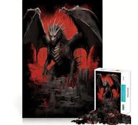 Puzzle de 1000 pièces Dragon Noir V,découpe précise,Jeu de réflexion,Cadeau Facile,Cadeau d'anniversaire Amusant (50x75cm)