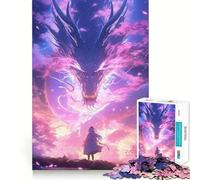Puzzle de 1000 pièces Dragon Violet Anime pour Adolescents Jeu Amusant et sans espaces Activité familiale Amusante en soirée (38x52cm)