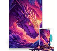 Puzzle de 1000 pièces Dragon Violet dans la Grotte pour Adultes améliore la mémoire, s'amuse Ensemble, Bords précis, Cadeau de Saison (38x26cm)