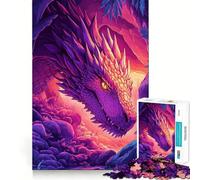 Puzzle de 1000 pièces Dragon Violet dans Une Grotte pour Adolescents Jeu de réflexion, Jouet (50x75cm)