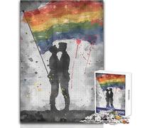 Puzzle de 1000 pièces Drapeau de la Fierté Gay - Peinture - Activité relaxante pour occuper Son Temps Libre - Découpe précise et régulière - Dimensions 38x52cm