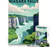 Puzzle de 1000 pièces du Parc d'État des Chutes du Niagara pour Adolescents Exercice Mental,détente et Divertissement,Cadeau de Noël (38x26cm)