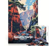 Puzzle de 1000 pièces du Parc National des Gorges de Samaria,en Grèce,idéal pour Les Adolescents stimule la mémoire,apaise l’Esprit,Bords Nets,Un Joli Cadeau (50x75cm)