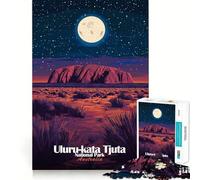 Puzzle de 1000 pièces du Parc National d'Uluru-Kata Tjuta,découpé au Laser pour Un Assemblage Parfait,idéal pour renforcer Les Liens familiaux (38x52cm)