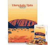 Puzzle de 1000 pièces du Parc National d'Uluru-Kata Tjuta pour Adolescents : Bien-être Mental, détente et Loisirs Un Cadeau touchant aux Bords Nets (38x52cm)