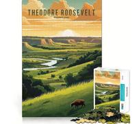 Puzzle de 1000 pièces du Parc National Theodore Roosevelt pour Adolescents Jeu Intelligent et Relaxant, Assemblage du Motif Liste de souhaits du Père Noël 50x75cm