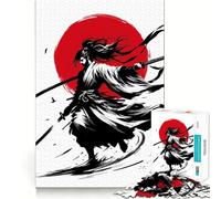 Puzzle de 1000 pièces Duel au Coucher du Soleil de samouraï pour Adolescents, Jeu de réflexion et de création Artistique à Collectionner (38x52cm)