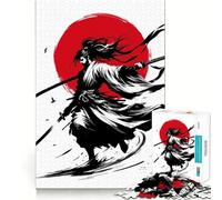 Puzzle de 1000 pièces Duel de samouraïs au Coucher du Soleil pour Adolescents, Jeu de logique Stimulant, Divertissement d'intérieur, Bords de qualité supérieure, Cadeau mémorable (38x26cm)