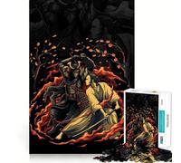 Puzzle de 1000 pièces Duel de samouraïs dans Un Paysage de feu pour Adolescents, Jeu intellectuel, détente mentale, découpe de qualité, Cadeau de Noël (50x75cm)