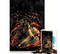 Puzzle de 1000 pièces Duel de samouraïs dans Un Paysage de feu pour Adolescents stimule la mémoire, se détend et s’Amuse Un Cadeau élégant et de qualité supérieure (38x26cm)