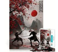 Puzzle de 1000 pièces Duel de samouraïs sous Les cerisiers en Fleurs pour Adolescents, décoration Murale apaisante et Amusante aux découpes nettes (38x26cm)