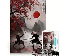 Puzzle de 1000 pièces Duel de samouraïs sous Les cerisiers en Fleurs pour Adolescents Un Jeu d'entraînement cérébral, de détente mentale et d'assemblage, Un Cadeau Unique (50x75cm)
