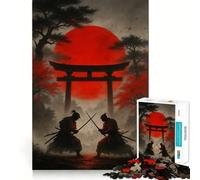 Puzzle de 1000 pièces Duel de samouraïs sous Un Soleil Rouge pour Adultes et Adolescents, Jeu intellectuel, à Partager à la Maison, qualité et découpe Classiques (38x52cm)