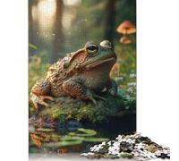 Puzzle de 1000 pièces d'un crapaud dans la forêt pour adultes et adolescents, puzzle en papier, puzzle d'activités familiales, 38 x 26 cm (1000 pièces)