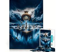 Puzzle de 1000 pièces Échiquier du Temps » Jeu d'articulation Fin,Amusant et cognitif,Jeu Calme,Cadeau d'anniversaire Artistique (38x52cm)