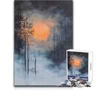 Puzzle de 1000 pièces Échos dans la Brume:Silhouettes et Nature Jeu éducatif et Stimulant pour Adultes pour Vos Proches Dimensions:38x26cm
