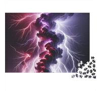 Puzzle de 1000 pièces « Éclairs et orages » (Ciel d'orage Violet) pour Adultes - Jeu éducatif - Décoration élégante - Défi - - Cadeau d'anniversaire - 70 x 50 cm