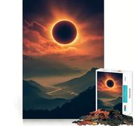 Puzzle de 1000 pièces Éclipse Solaire au-Dessus des Montagnes pour Adolescents, Jeu de logique, pièce de Collection découpée avec précision (50x75cm)