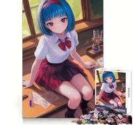 Puzzle de 1000 pièces Écolière en Sciences pour Adolescents, Jeu de logique mentale, Objet de Collection à Bords Fins, idéal pour se détendre (38x26cm)
