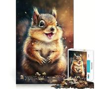 Puzzle de 1000 pièces Écureuil à l'aquarelle pour Adolescents Jeu de logique, Passe-Temps Calme, découpe précise, Cadeau raffiné 50x75cm