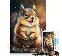Puzzle de 1000 pièces Écureuil à l'aquarelle pour Adultes et Adolescents, Jeu de réflexion apaisant, Cadeau de Noël idéal 38x26cm