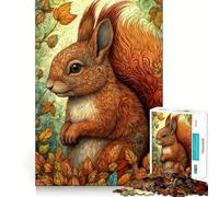 Puzzle de 1000 pièces Écureuil dans Une forêt Fantastique pour Adolescents, Jouet Mental Anti-anxiété, découpe de qualité supérieure, Cadeau élégant 38x26cm
