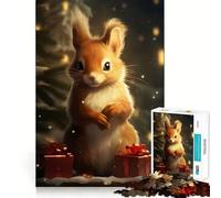 Puzzle de 1000 pièces Écureuil pour Adolescents, thème Noël, Animaux, écureuil, logique, Jeu de Loisirs, Bords Transparents, Objet de Collection 38x52cm