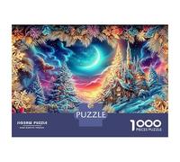 Puzzle de 1000 pièces « Église enneigée sous la Neige » en Carton Mat de qualité. Adultes, ce Puzzle Anti-est Parfait pour se détendre à la Maison ou comme Cadeau Amusant. Dimensions : 38 x 26 cm.