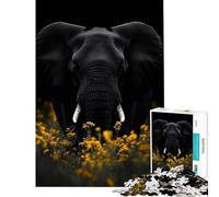 Puzzle de 1000 pièces Éléphant en Fleurs Un Jeu captivant pour développer la Patience idéal pour s'amuser en Famille ou comme Cadeau d'anniversaire (50x75cm)