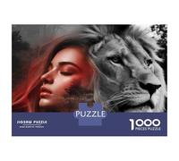 Puzzle De 1000 Pièces Empowerment Lion Woman Energy Puzzle Adulte Jeu Familial Décoration Parfaite Cadeaux Uniques d'anniversaire Et De Noël 52x38cm/1000pcs